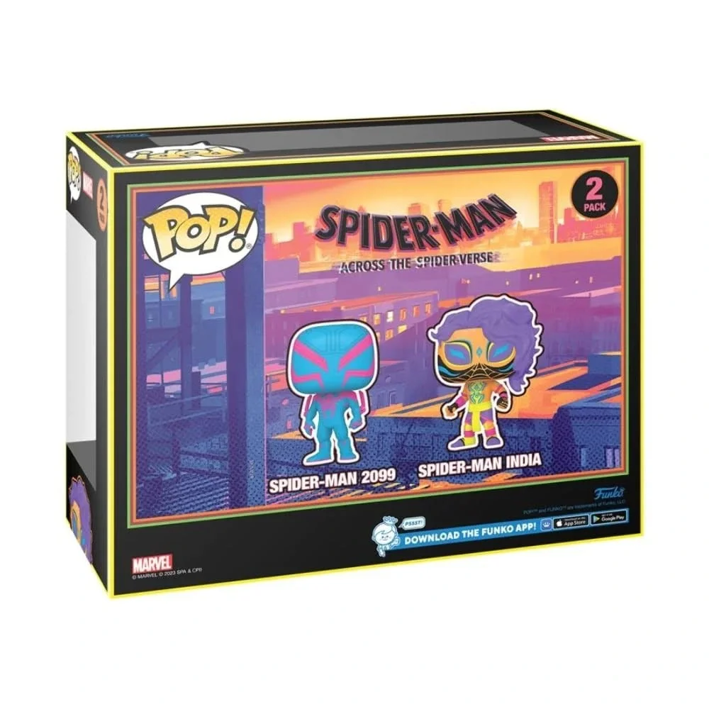 Funko Pop Spider-Man 2099 & India Blacklight 2 Pack Across The Spider-Verse New